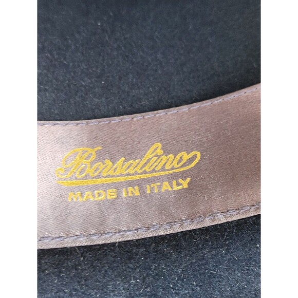 Borsalino Vintage Hat 22 1/2 Blue Felt Made In Italy Women Rare